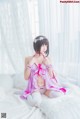 [桜桃喵] 加藤惠 Megumi Kato 紫色小睡裙 P22 No.95e0fb